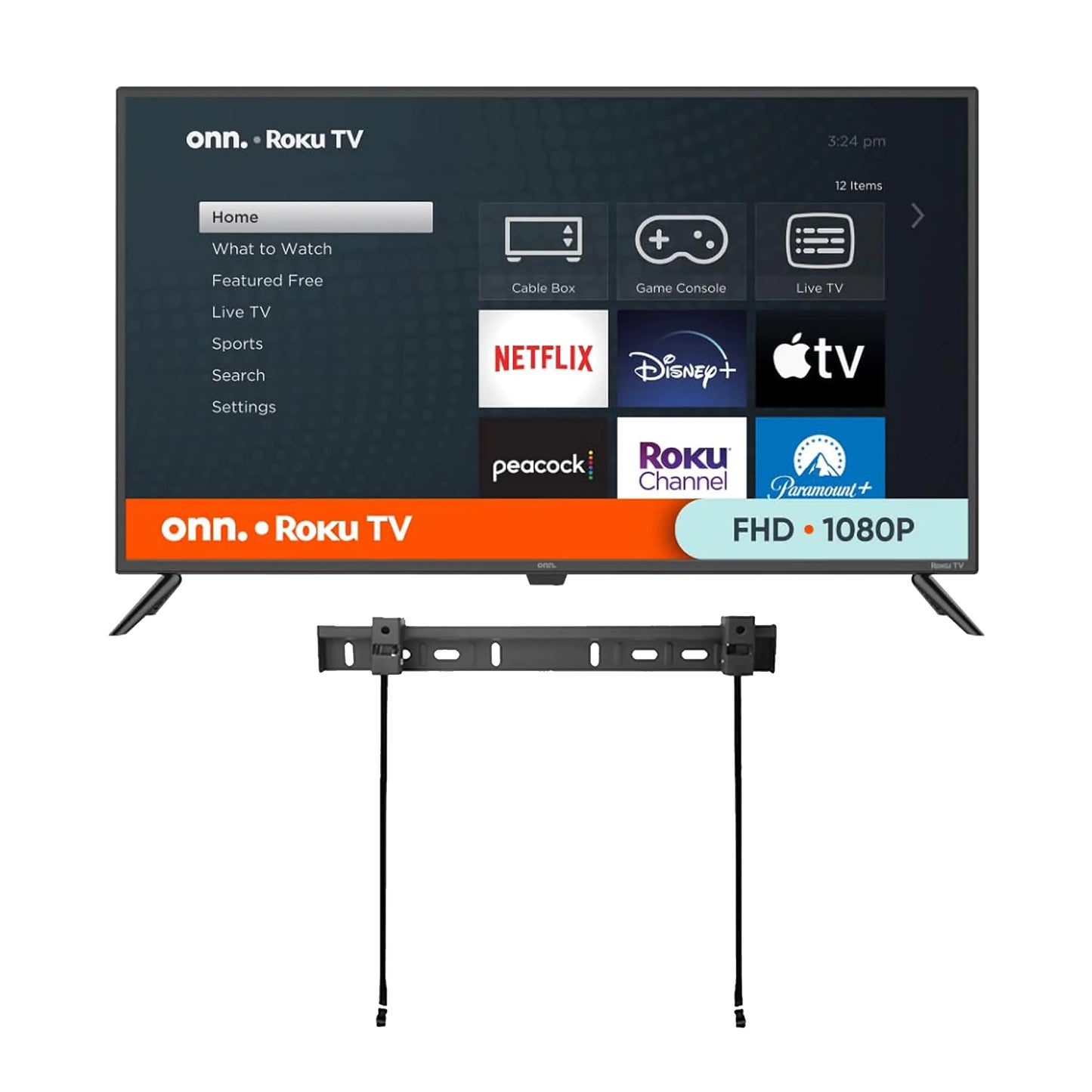 ONN 43-Inch Class UHD 1080p Smart TV + Free Wall Mount with Wi-Fi Connectivity and Mobile App | Flat Screen TV | Compatible with Home Kit | Alexa and Google Assistant (Renewed)
