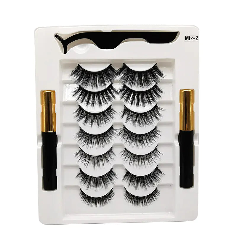 10 Pairs Magnetic Eyelashes with Eyeliner and Tweezers