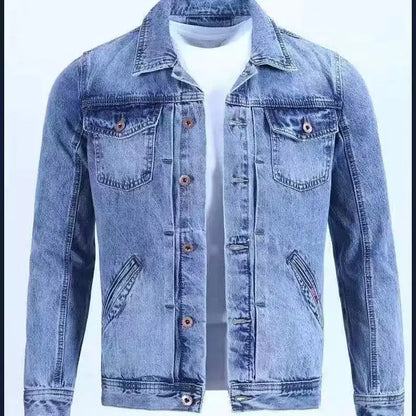 Men's Retro Fall Denim Jacket - Stylish Casual Wear