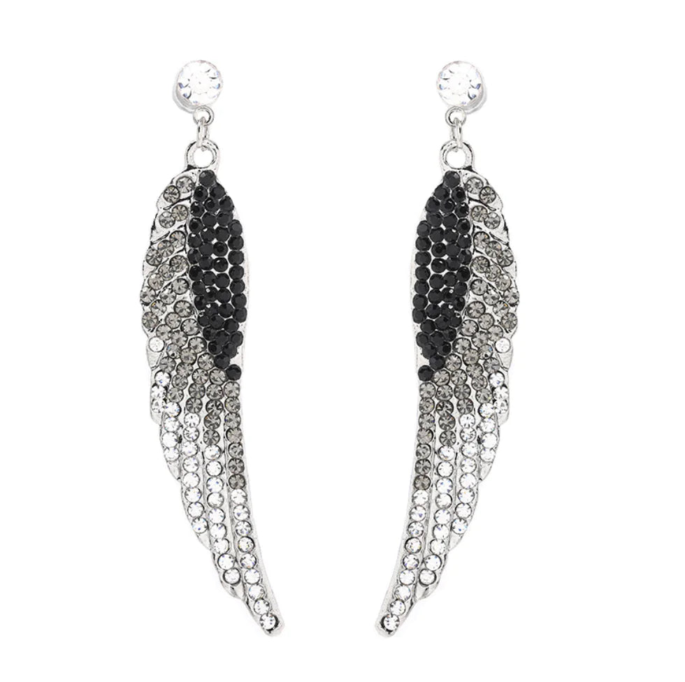 Wholesale Rhinestone Earrings - Angel Wings Design