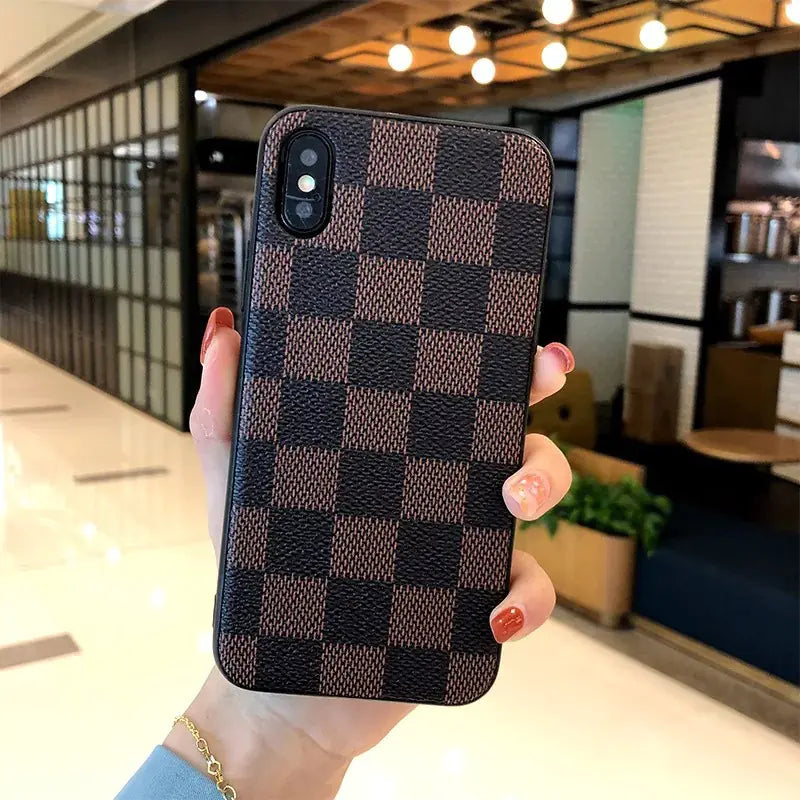 Leather Checkered Phone Case