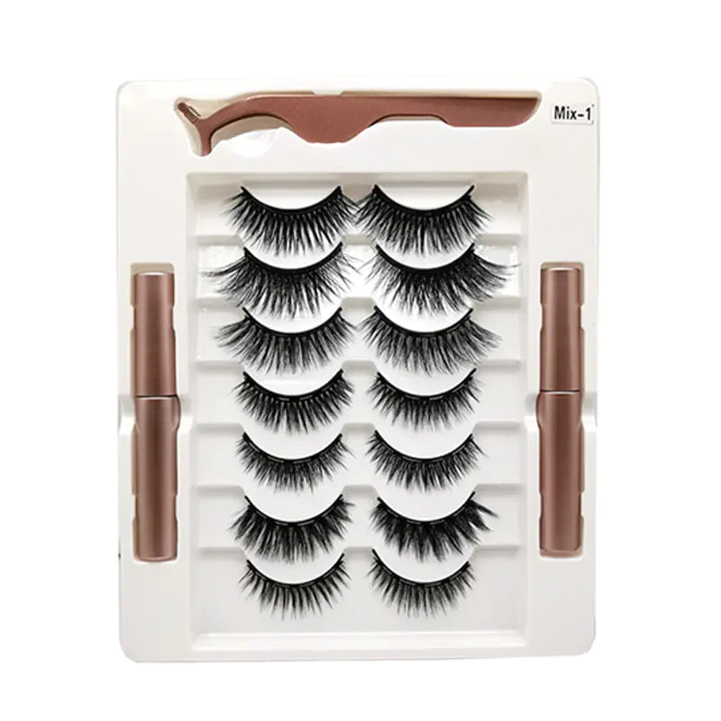 10 Pairs Magnetic Eyelashes with Eyeliner and Tweezers