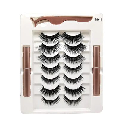 10 Pairs Magnetic Eyelashes with Eyeliner and Tweezers