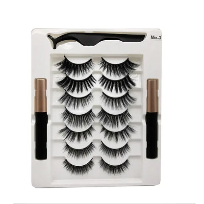 10 Pairs Magnetic Eyelashes with Eyeliner and Tweezers
