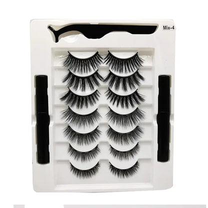 10 Pairs Magnetic Eyelashes with Eyeliner and Tweezers
