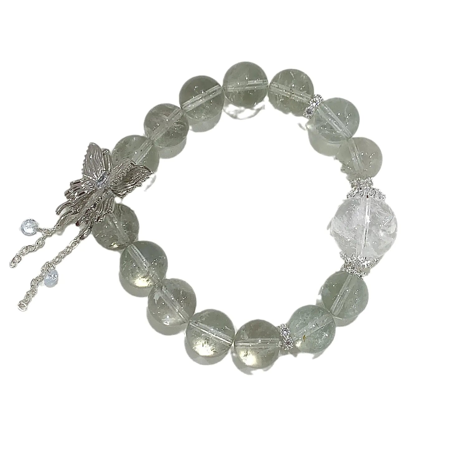 Natural Crystal Butterfly Tassel DIY Bracelet