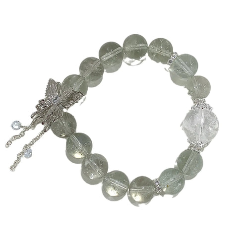 Natural Crystal Butterfly Tassel DIY Bracelet