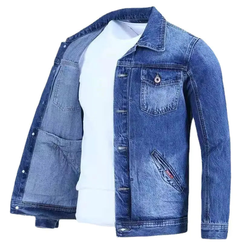 Men's Retro Fall Denim Jacket - Stylish Casual Wear