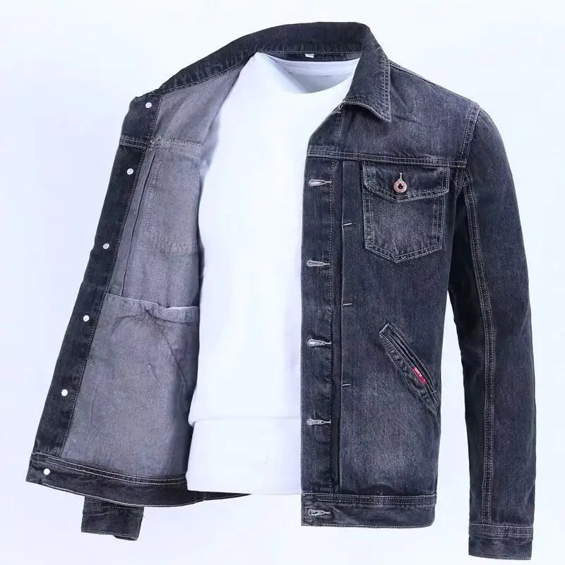 Men's Retro Fall Denim Jacket - Stylish Casual Wear