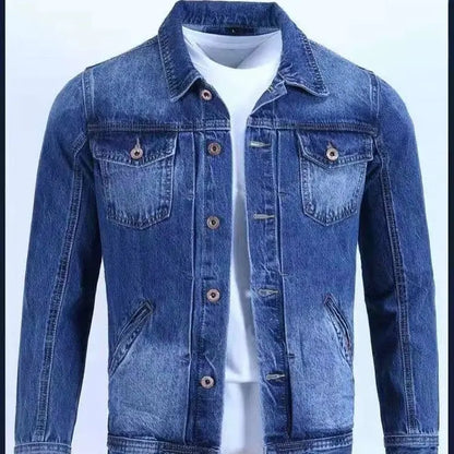 Men's Retro Fall Denim Jacket - Stylish Casual Wear