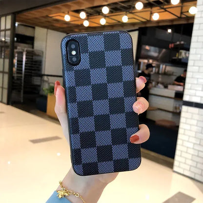 Leather Checkered Phone Case