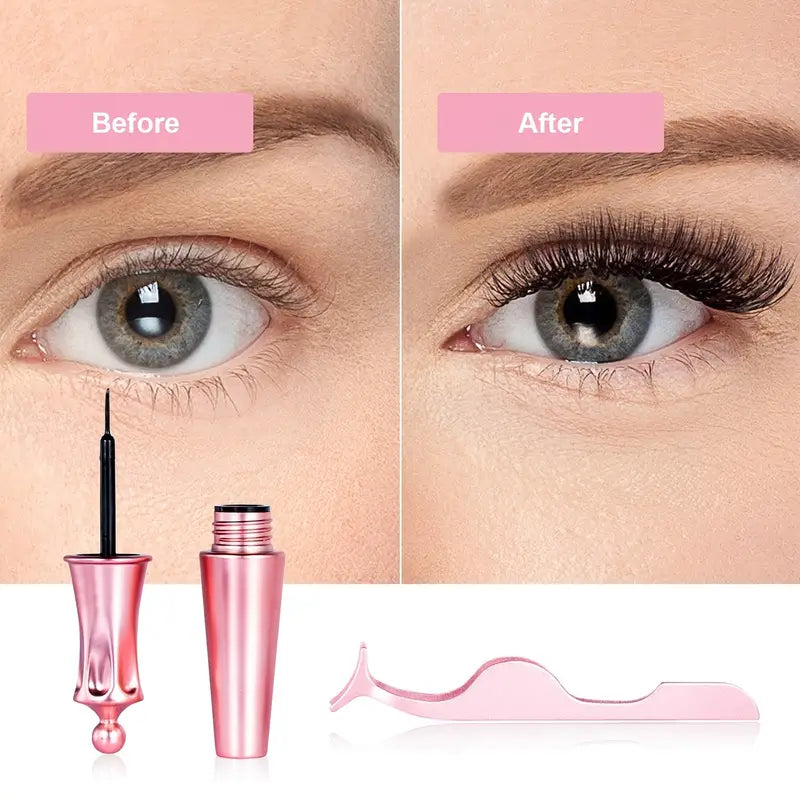 2 Pairs Reusable 3D Magnetic Eyelashes with Eyeliner