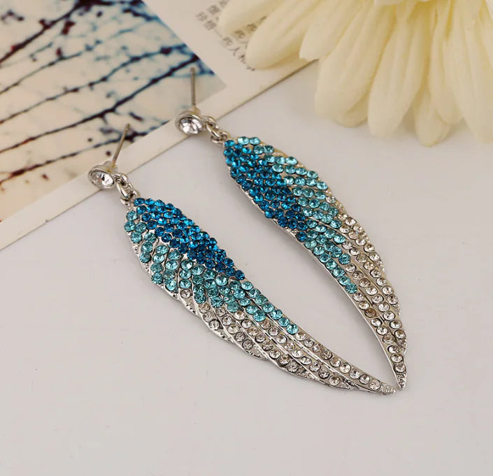 Wholesale Rhinestone Earrings - Angel Wings Design