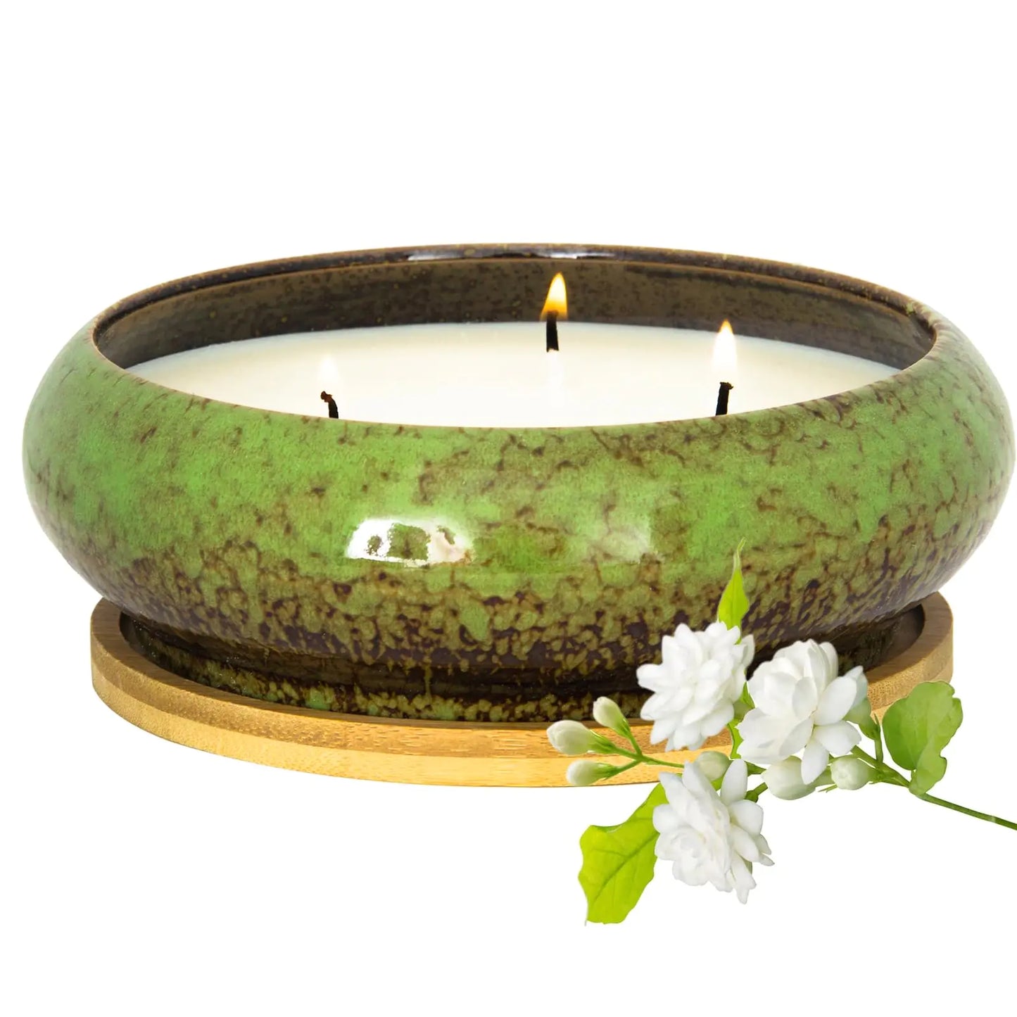 Scented Candles 3 Wicks Large Jasmine Candles for Home Scented 17 oz Aromatherapy Candle Gifts for Women Decorative Natural Soy Candles with Long Lasting for Mothers Day Birthday Anniversary