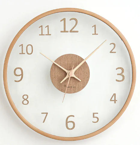 Wood Wall Clock with Transparent Glass (One Piece)