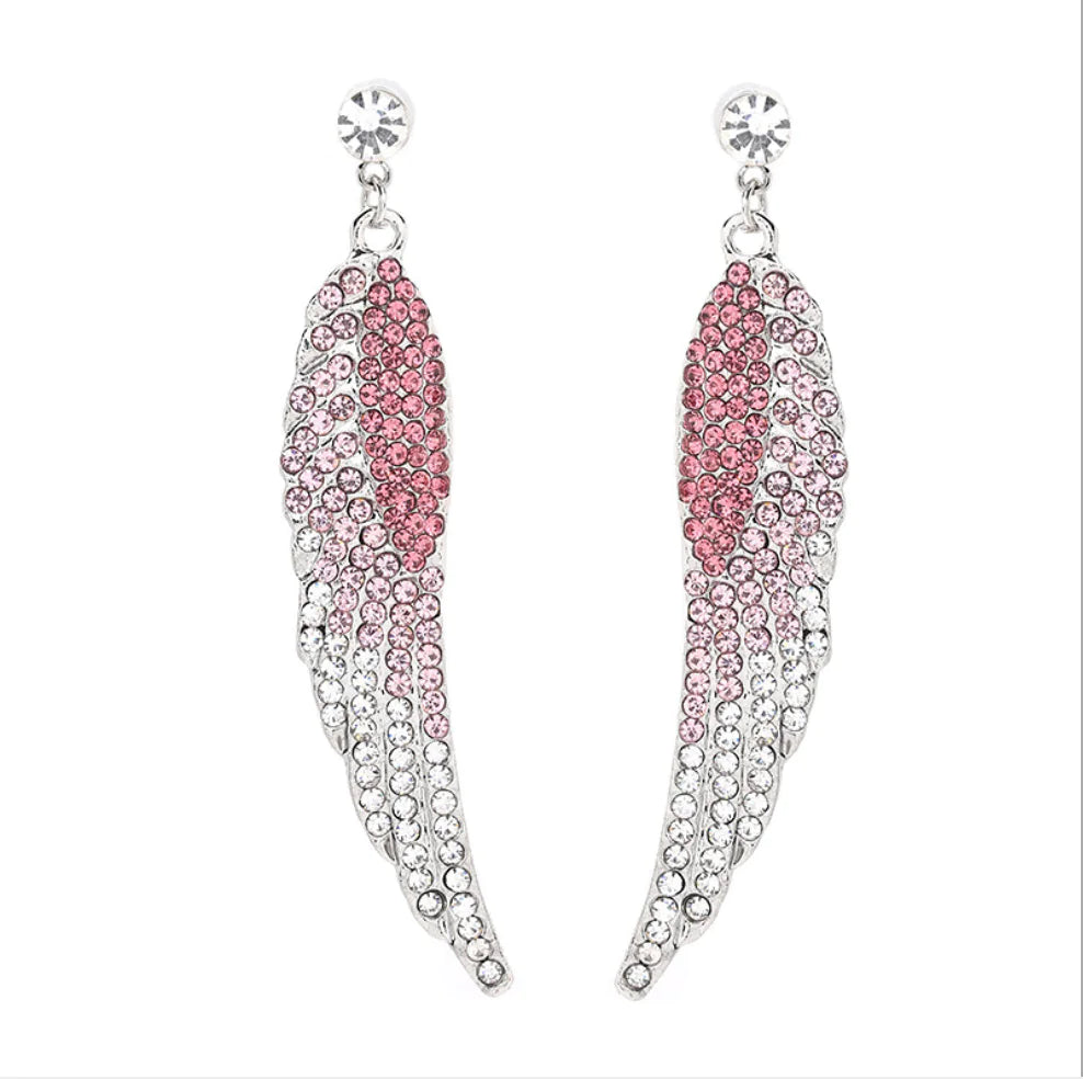 Wholesale Rhinestone Earrings - Angel Wings Design