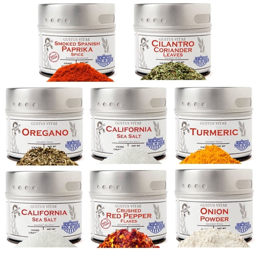 Pantry Starter Kit | Essential Spices, Seasonings, Salts | 8 Magnetic