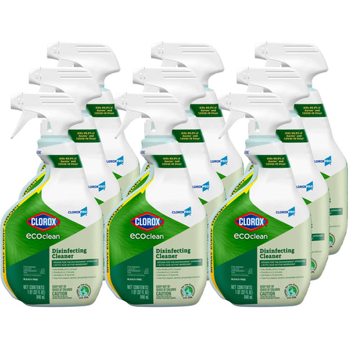 CloroxPro Clorox EcoClean Disinfecting Cleaner Spray Bottle 32 Fluid Ounces Pack of 9
