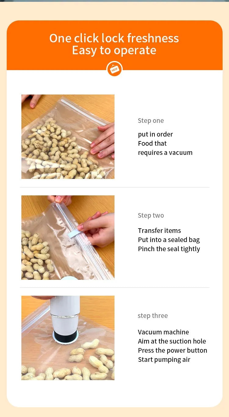 Vacuum Food Storage Bag Set with Electric Pump
