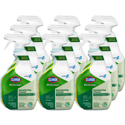 CloroxPro Clorox EcoClean Disinfecting Cleaner Spray Bottle 32 Fluid Ounces Pack of 9